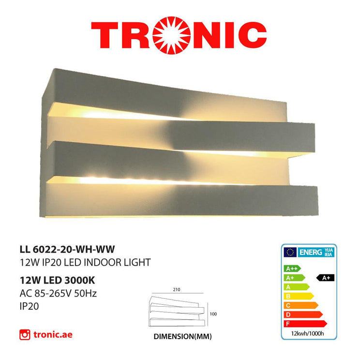 Tronic 12 Watts Rectangle Irregular Wall Light