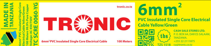 Tronic 6mm Single Core Cable