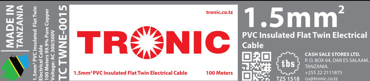 Tronic 1.5 Mm Flat Twin Cable