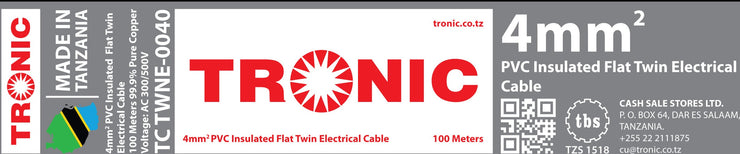Tronic 4 Mm Flat Twin Cable