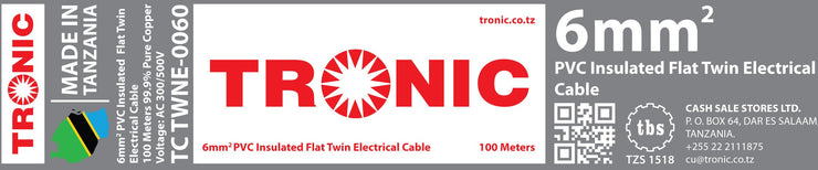 Tronic 6 Mm Flat Twin Cable