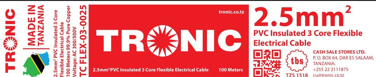 Tronic 2.5mm 3 Core Flexible Cable