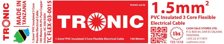 Tronic 1.5mm 3 Core Flexible Cable