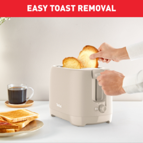 Tefal Morning 2 Slot Toaster 850W With Bun Warmer 7 Browning Levels Stop Function Plastic Body Tt2M1B27