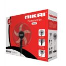 Nikai Stand Fan 16" 3 Speed 45 W Plastic Blade 5 Leaf “AS” Transparent Blades 60 Minutes Timer Wide Angle Horizontal Oscillation NPF1631T