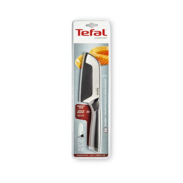 Tefal Comfort Santoku Knife 12Cm Ideal For Slicing &Amp; Chopping All Types Of Food High Performance Stainless Steel K2213604