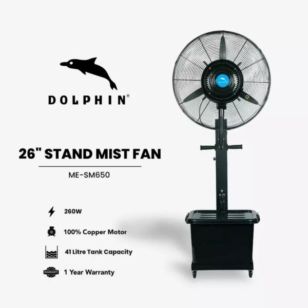 Dolphin Stand Fan 26&Quot; Mist Fan Me-Sm650