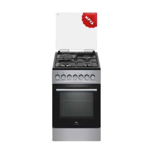 Dolphin Free Standing Cooking Range 50X60 3 Gas Burners 1 Electric Hot Plate &Amp; Electric Oven Silver Fs05060S-3G1E/E