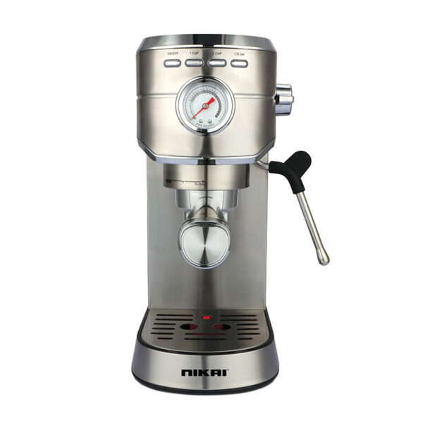 Nikai Coffee Maker 1450W Manual For Making Espresso Cappuccino &Amp; Latte - 20 Bar Ulka Pump Pressure Gauge 1L Tank Pre-Brew &Amp; Frothing Functions Nem330A