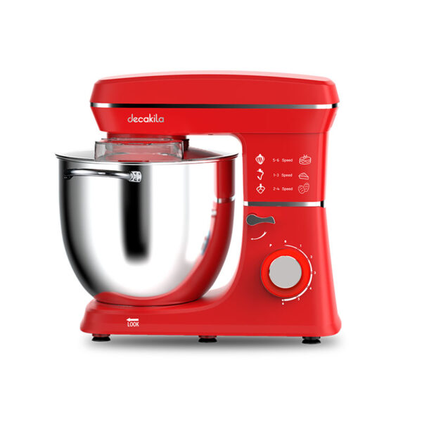 Decakila Stand Mixer 1400W 5L 6 Speeds With Pulse Lift-Able Head Mixer With Transparent Splash Guard Plastic Body Kemx017R