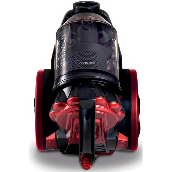 Kenwood Vacuum Cleaner 2200W Multi Cyclonic Bagless Canister Vacuum Cleaner 3.5L With 5M Cable Multi-Surface Cleanable Hepa Filter Anti Bacteria Pet Care For Home &Amp; Office Vbp80.000Rg Grey/Red
