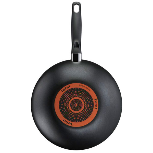 Tefal Super Cook Wok Pan 28Cm + Lid Non Stick Thermo Signal 100% Safe Frying Pan Black Aluminium B4591684