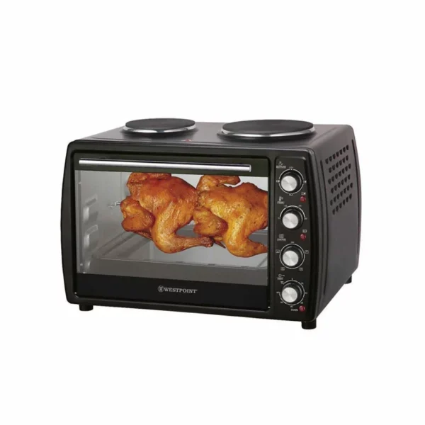 Westpoint Mini Oven 45L 2 Hotplate + Grill + Turnspit Black Woy-45215.4