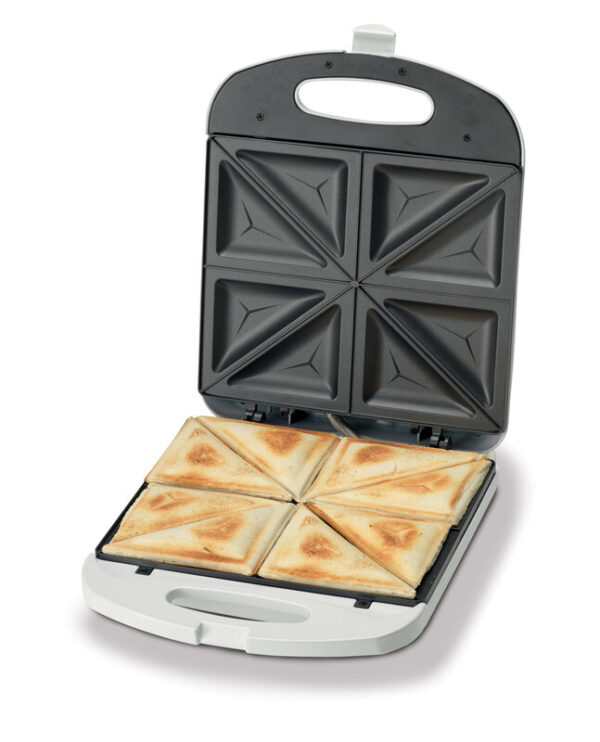 Kenwood Sandwich Maker 1200W 4 Slice Non-Stick Fixed Griddle Plates  Smp50.000Wh