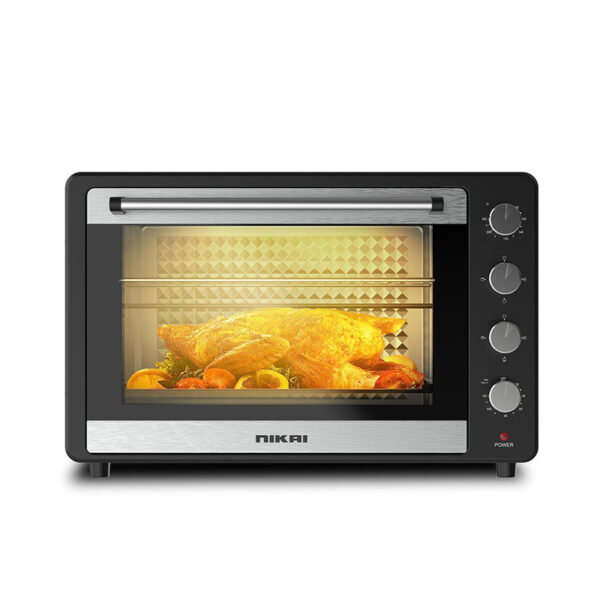 Nikai Oven 75L 2200W Oven Rotisserie Function &Amp; 120 Minutes Timer With Stay On Multiple Accessories High-Efficiency Heating Indicator Light - Nt75Rcz