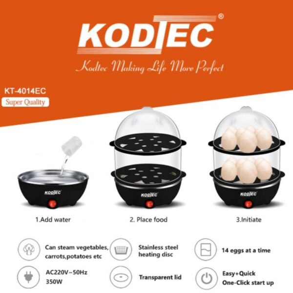 Kodtec Egg Cooker 350W 14 Eggs Kt-4014Ec