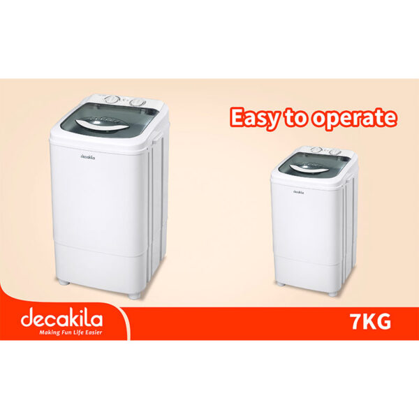 Decakila Washing Machine 7Kg Wash Top Load Single Tub Capacity Wash Timer Wash Drain Selector Lint Filter Kedm004W