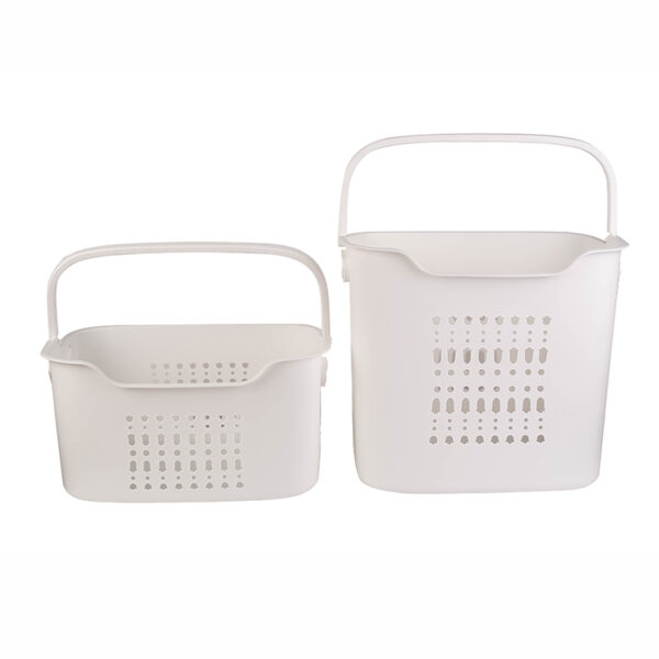 Nadstar Storage Basket 2 Deck Bathroom Clothes Storage Basket Multi-Layer Universal Wheel Rack Grocery Organizer K998-3A