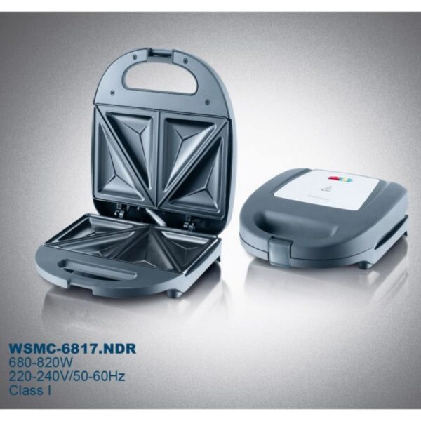 Westpoint Sandwich Maker 2 Slice 820W Stainless Steel Wsmc-6817.Ndr