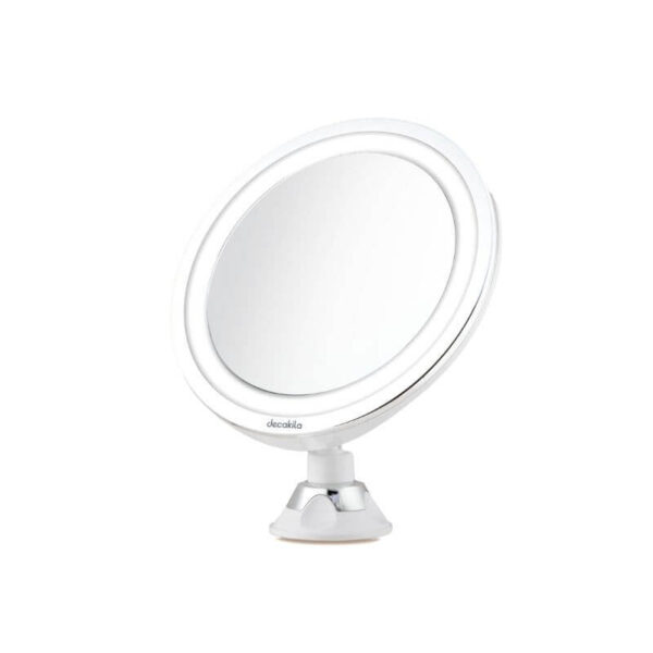 Decakila Makeup Mirror 5X Magnifying Led Lights With 2 Levels Of Brightness 360 Degree Rotating Locking Suction Cup Kmtt062W