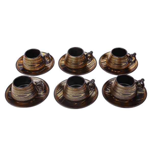 Nadstar Porcelain Cup &Amp; Saucer Golden Print Tea Coffee Cups 0031-1/2