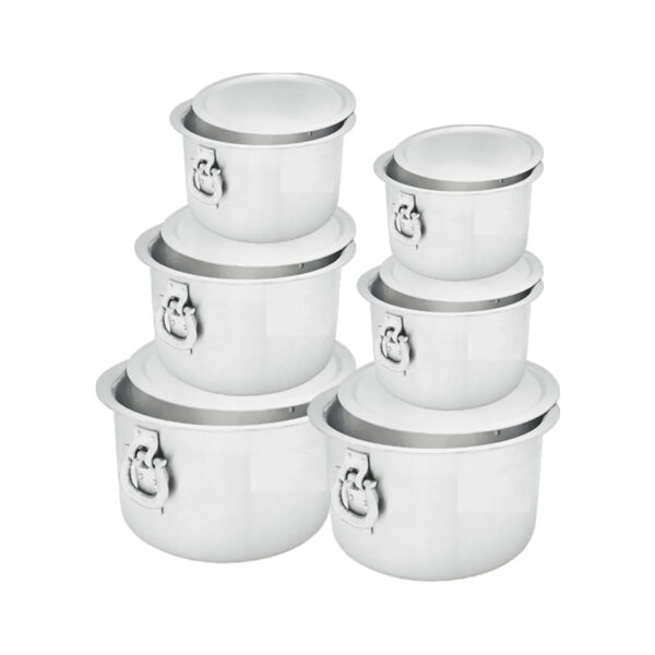 Nadstar Aluminium Sufuria 6Pcs With Lid &Amp; Handle 29L 31.5L 34.5L 37.5L 39.5L 42.5L Cookware Set Tope Cooking Pot For Commercial Use - Gauge 13 Kitchen Heavy Duty Tapela