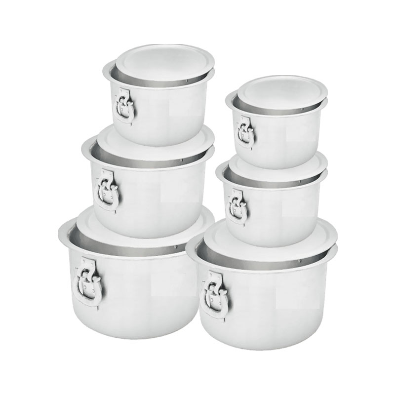 Nadstar Aluminium Sufuria 6Pcs With Lid &Amp; Handle 29L 31.5L 34.5L 37.5L 39.5L 42.5L Cookware Set Tope Cooking Pot For Commercial Use - Gauge 13 Kitchen Heavy Duty Tapela