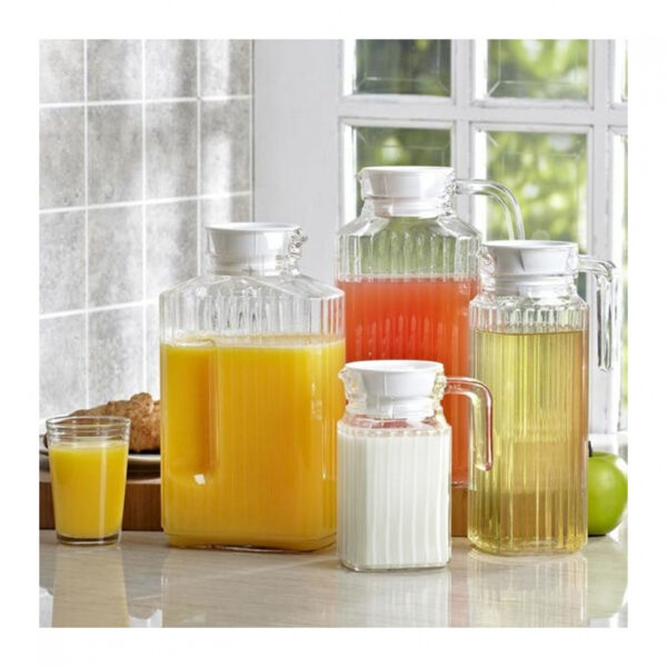 Luminarc Jug Quadro Fridge 1.3L With White Lid L9918
