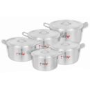 Nadstar Cookware Set 5Pcs Set With Lid & Handle Metal Finish Sufuria 4L 5.5L 7L 9L 12L 2x6