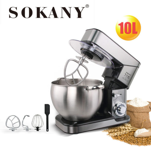 Sokany Electric Stand Mixer 2000W 10L 6 Speed + Pulse 3 Attachments Sc-623