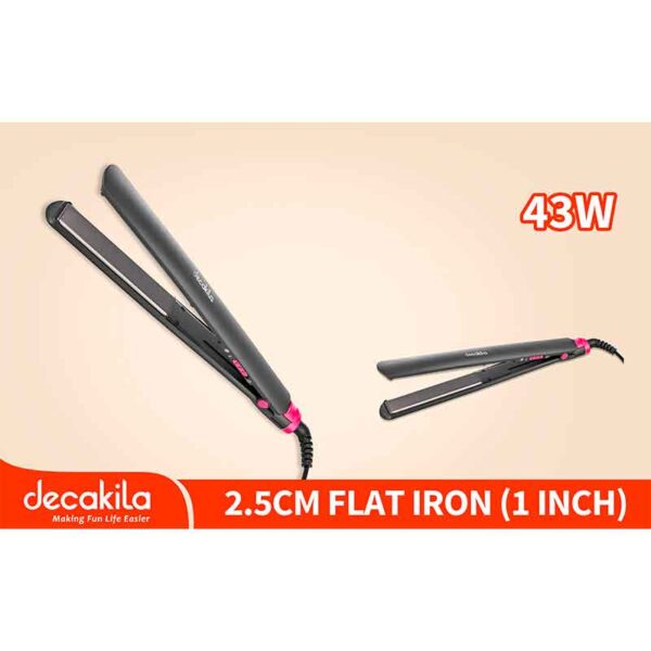 Decakila Hair Straightener 43W Ceramic Coating 2.5Cm Flat Iron Electric Temperature Control Heat Board Size: 10X2.5 Cm Kehs034B