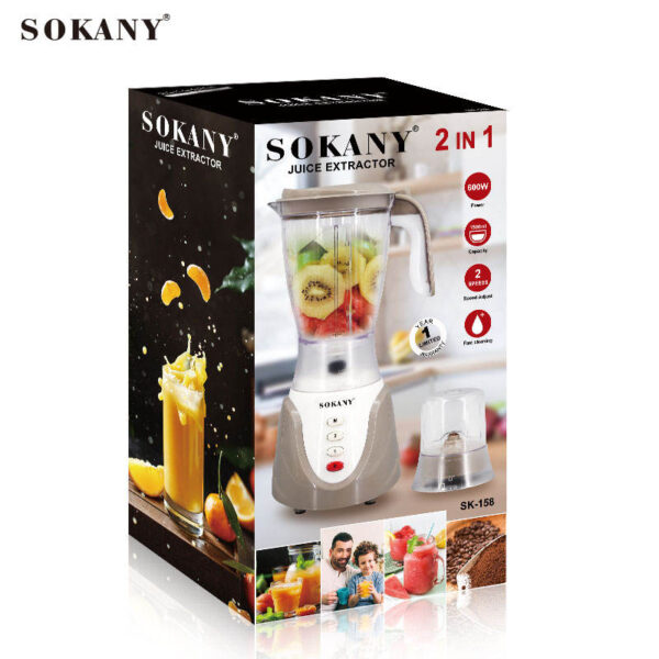 Sokany Multifuntional Juicer High Power Motor 600W Blender Manual Operation 1.5L Sk-158