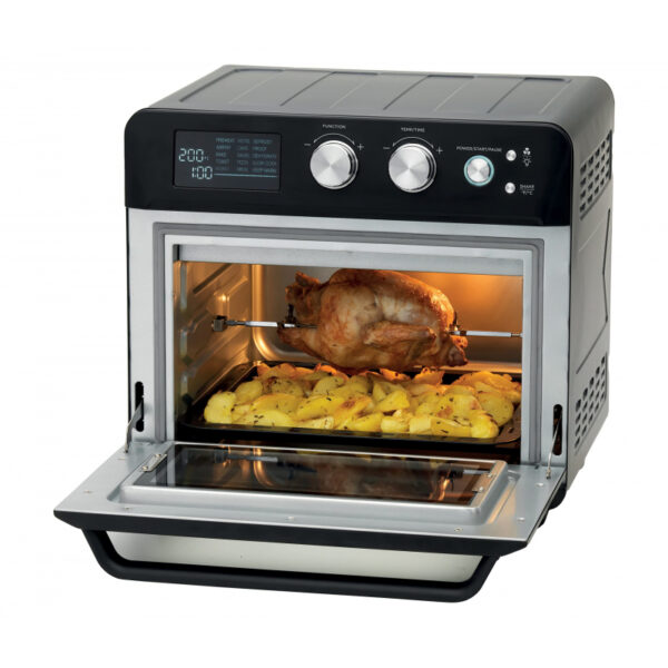 Kenwood Toaster Oven + Air Fryer 2-In-1 25L - Oven Toaster Grill With Large Capacity Rotisserie Function For Frying Roasting Grilling Broiling Baking Browning Defrosting Heating Moa25.600Bk