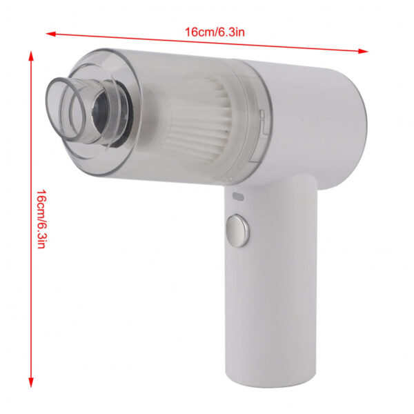 Mini Handheld Vacuum Cleaner Automatic Rechargeable For Dust Dirt For Daily Use White