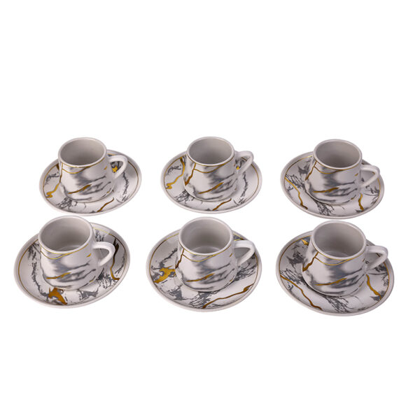 Nadstar Porcelain Cup &Amp; Saucer Golden Print Tea Coffee Cups 0035-1/2