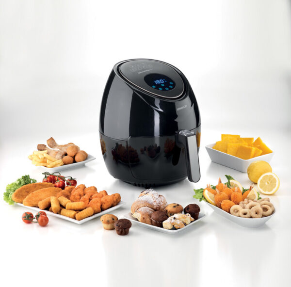 Kenwood Digital Air Fryer 1.7Kg 3.8L Xl Capacity 1500W With Recipe Book Rapid Hot Air Circulation Technology For Frying Grilling Broiling Roasting Baking And Toasting Hfp30.000Bk