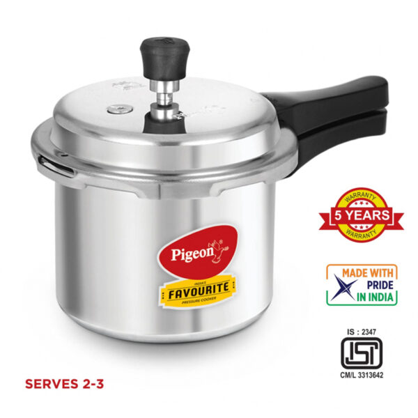 Pigeon Pressure Cooker 7.5L Deluxe Aluminium Outer Lid Gas Stove Compatible Ergonomically Designed Handle Pp7.5
