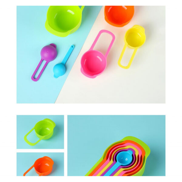 Measuring Cups &Amp; Spoons 6Pc Set Plastic For Baking &Amp; Cooking