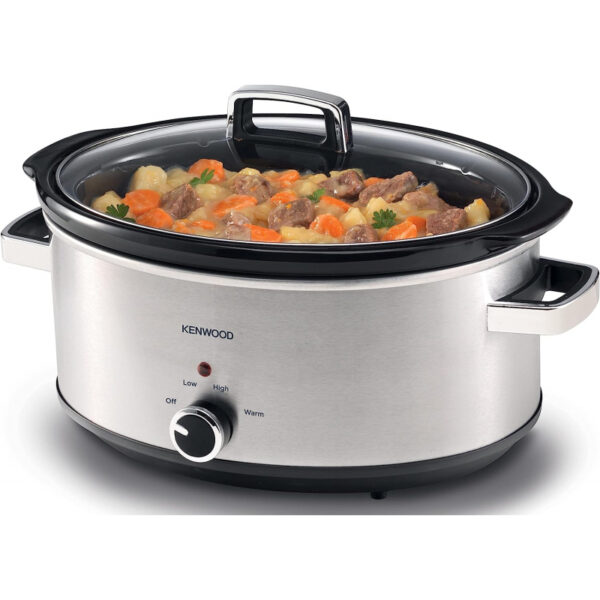 Kenwood Slow Cooker 6.5L Slow Rice Cooker With 3 Heat Settings (Low High &Amp; Warm) Preserves Flavour Herbs &Amp; Spices Are Absorbed Well Meat Becomes Extremely Tender Scm70.000Ss