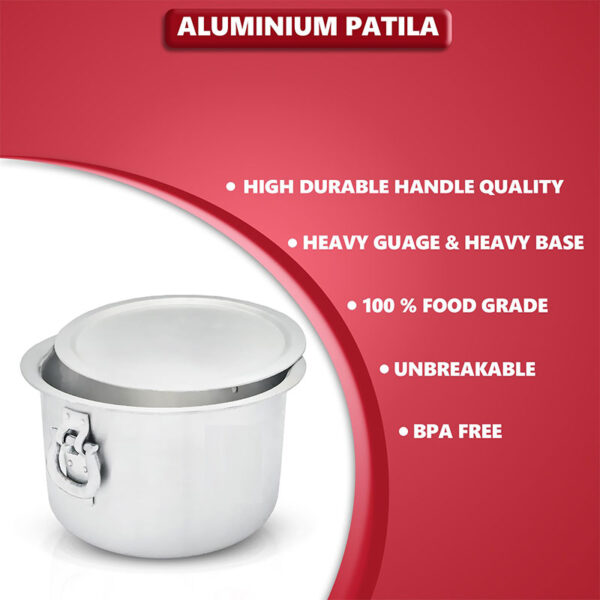 Nadstar Aluminium Sufuria 90L With Lid &Amp; Handle 11.5Kg Gauge 8 Aluminium Tapela  Patila With Handles Commercial Tope No.46