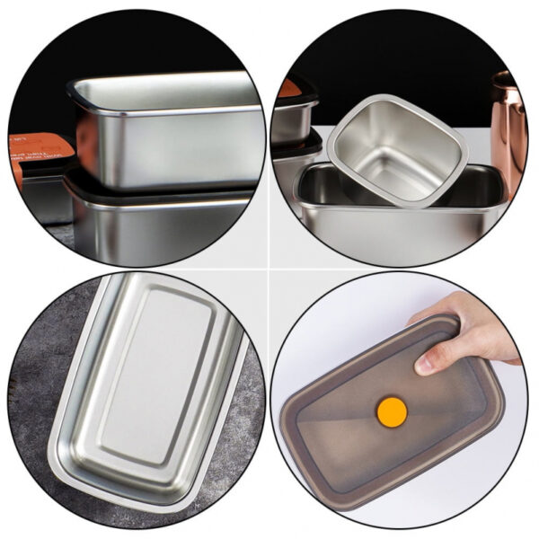 Nadstar Stainless Steel Food Storage 2900Ml Eco-Friendly Lunchbox Compartments Stainless Steel Take Away Sp0574