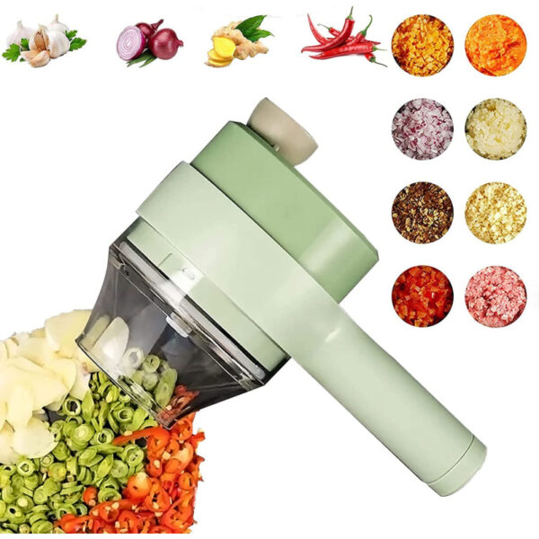 Handheld Mini Electric Food Chopper 4In1 Vegetable Cutter Chopper Food Slicer