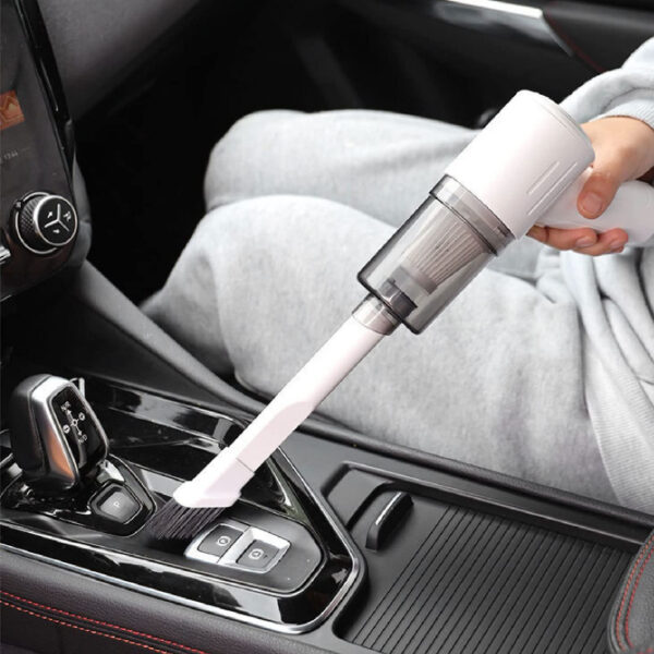 Mini Handheld Vacuum Cleaner Automatic Rechargeable For Dust Dirt For Daily Use White