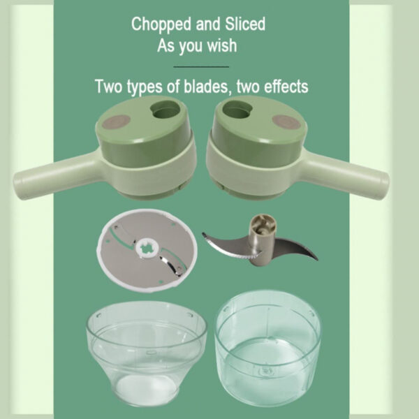 Handheld Mini Electric Food Chopper 4In1 Vegetable Cutter Chopper Food Slicer