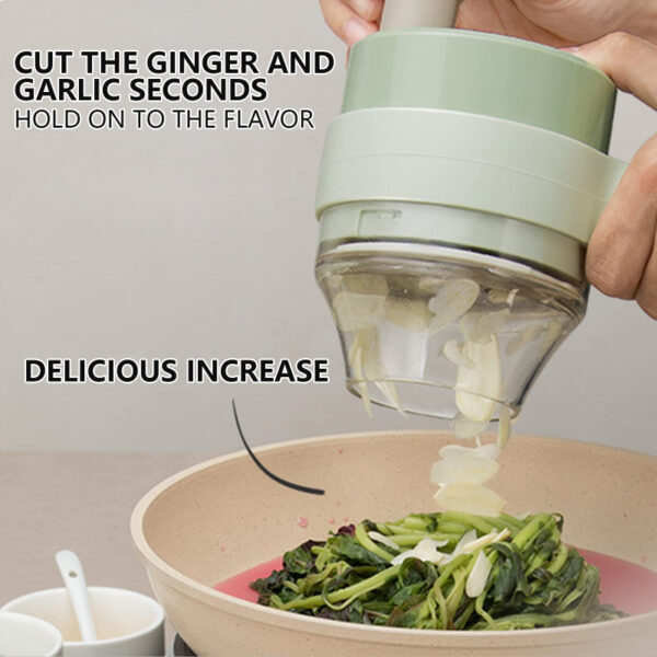 Handheld Mini Electric Food Chopper 4In1 Vegetable Cutter Chopper Food Slicer