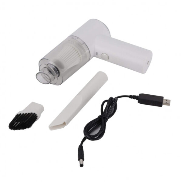 Mini Handheld Vacuum Cleaner Automatic Rechargeable For Dust Dirt For Daily Use White