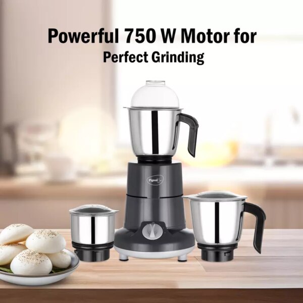 Pigeon Mixer Grinder 750W Stainless Steel Jar Copper Motor ‎Removable Jar Compact Design 1.5L 1.0L 0.4L Jars Especial