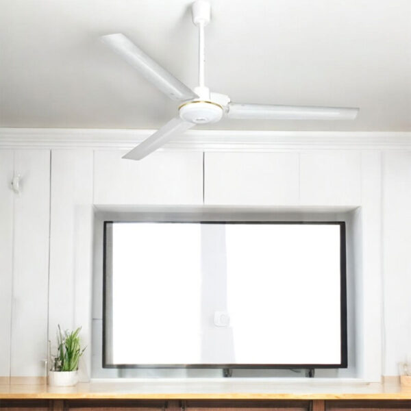 Decakila Ceiling Fan 56&Quot; 3 Blades 70W  Indoor Ceiling Fan Brushed Nickel With Brushed Nickel Steel Blades Kefc076W