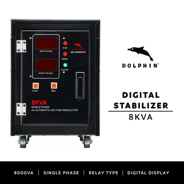 Dolphin Digital Stabilizer 8Kva Single Phase Relay Type Digital Display