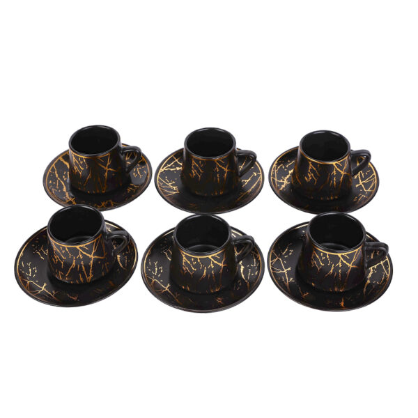 Nadstar Porcelain Cup &Amp; Saucer Golden Print Tea Coffee Cups 0030-1/2